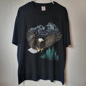 Vintage 1992 Single Stitch Jerzees Eagle Animal Nature Size XL T-Shirt - Picture 1 of 9
