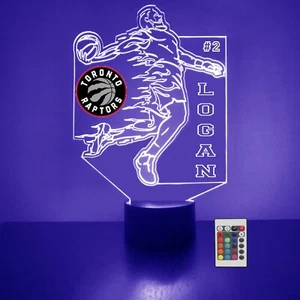 Toronto Raptors Night Light, Personalized FREE, Basketball LED Sports Fan Lamp - Picture 1 of 12