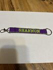 SHANNON name TAG  KeyChain Embroidered Purple/Green NEW