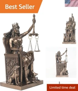 Elegant Lady Justice Bronze Collectible Statue - 11-inch Greek Goddess Figurine - Picture 1 of 12