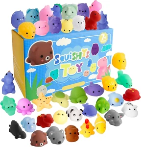 Mochi Squishy Toys, 40 PCS Cute Kawaii Squishies Animals, Easter Basket Stuffers - Photo 1 sur 11