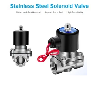 2WS Stainless Steel Solenoid Valve NO/NCWater/Gas Electronic switch valve Valve - Picture 1 of 28