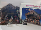??Vintage Musical Nativity Set 14 Piece Handmade Stable Italy Plays Silent Night