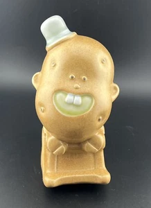 Whimsical Potato Spud Buck Teeth Ceramic Piggy Coin Bank On Rocking Chair SIGNED - Picture 1 of 13