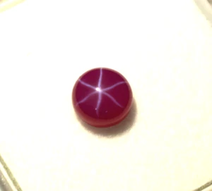 1.35 Ct Natural 6 Rays Red Star Ruby Myanmar's Certified Cabochon Loose Gemstone - Picture 1 of 9