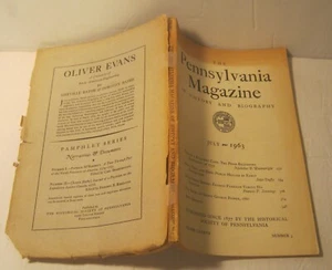 The Pennsylvania Magazine of History & Biography JULY 1963 Vol LXXXVII Number 3 - Imagen 1 de 2