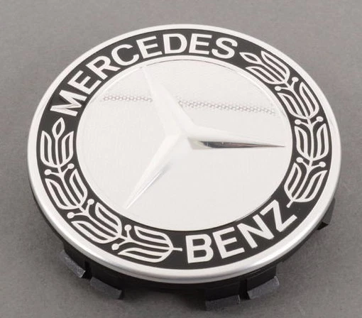 Mercedes-Benz cromo genuino con tapacubos central de rueda negro NUEVO OEM Foto 1 de 1