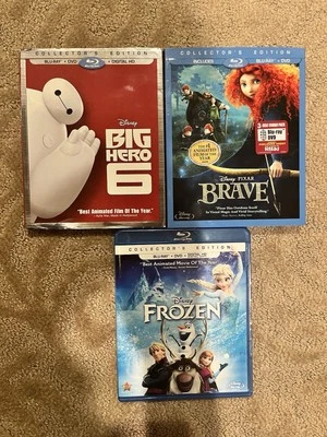 Disney Blu-ray Collector’s Edition lot of 3: Big Hero 6, Brave, Frozen - Image 1 of 4