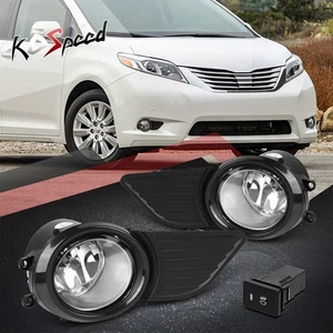 Clear Lens Front Bumper Fog Light Lamps w/Switch+Bezel for 11-17 Toyota Sienna - Bild 1 von 8