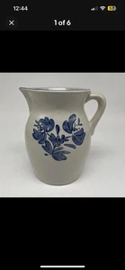 Pfaltzgraff Yorktowne großer Krug 8-1/4" hoch Vintage blau Blumen Steinzeug - Bild 1 von 4