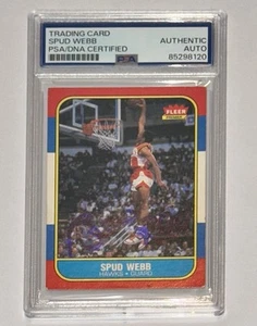 Spud Webb Autograph Signed 1986 Fleer Rookie Card PSA/DNA Slam Dunk Champ - Picture 1 of 2