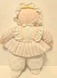 Muñeco de peluche vintage años 90 niños regalos bebé niña rayas lunares rubio rosa blanco - Imagen 1 de 9