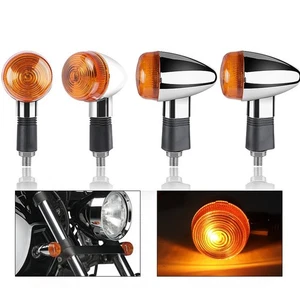 4X Motorcycle Retro Turn Signal Light Blinker Indicator For Chopper Racer Bobber - Foto 1 di 8