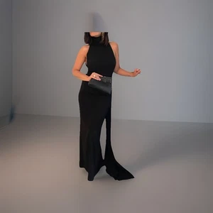 Vestido Alex Perry Negro Sin Mangas Drapeado Cuello Alto Bufanda Recortado Talla 10 Vestido - Imagen 1 de 22