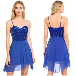 Damen Sling-Kleid Heimkehr Funkelnd Formell Paillette Elegant Kleider Mieder - Picture 1 of 21