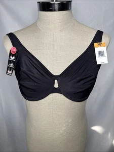 The Lily Fit 38DD Underwire Bra LY0904 Black Minimizer NWT Open Neck $48 - Picture 1 of 4