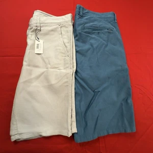 Lote (2) Pantalones Cortos Johnnie-O Para Hombre Uno Nuevo Con Etiquetas Gris Uno Azul Mariner Talla 32 - Imagen 1 de 9