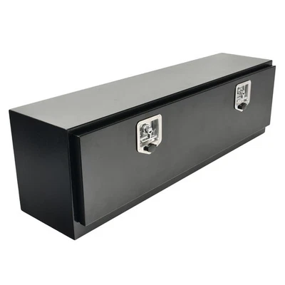 Steel 48"X12"X14" Black Underbody Truck Toolbox Trailer Pickup Storage Tool Box - Image 1 of 4