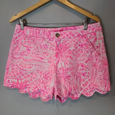 Lilly Pulitzer Buttercup Dobladillo Corto Vieira Resort Rosa Blanco Talla 8 Preppy Foto 1 de 4