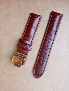 Elysee Watch Strap 22Mm Brown Folding Clasp Gold Plated Rose Gold 200Mm New E724 - Picture 1 of 6