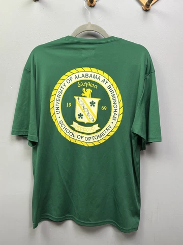 Mens UAB Optometry Blazers T-Shirt Green Size Large short sleeve Cover