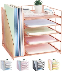 Desk Organizers and Accessories, 5-Tier Paper Letter Tray Organizer with File Ho - Picture 1 of 7