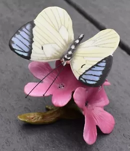 Escultura de porcelana Franklin Mint Mariposas del Mundo REINA PUNTA PÚRPURA - Imagen 1 de 6