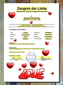 Zeugnis der Liebe - Liebesbeweis Geschenk Partner Valentinstag Hochzeitstag - Bild 1 von 1