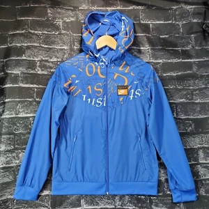 Nike Windbreaker Youth Large Blue Sportswear Windrunner Hooded Jacket Boys - Picture 1 of 11