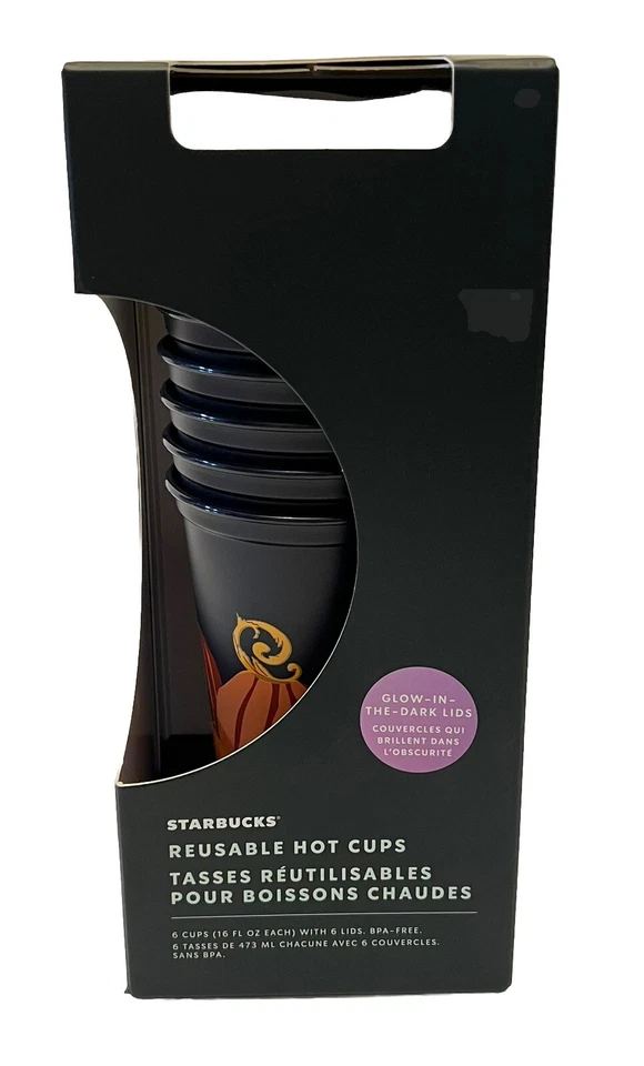 Starbucks 2021 Reusable Halloween Fall Glow in the Dark Hot Cups 16oz Grande