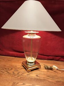 Vintage Tyndale/ Frederick Cooper Mid Century Glass/ Brass Table Lamp