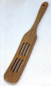 Wooden Spatula 13.5" Slotted Turner - Excellent Condition Rustic Kitchen Tool - Picture 1 of 4