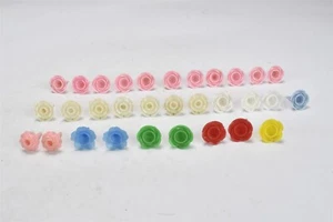 Vintage LOT 31 FLOWER CANDLE HOLDER PICKS CAKE CUPCAKE TOPPER DECORATIONS #07606 - Picture 1 of 4
