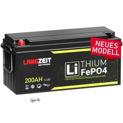 LiFePO4 200Ah 12V LANGZEIT Solarbatterie Lithium Batterie Wohnmobil Solar USV - Bild 1 von 4