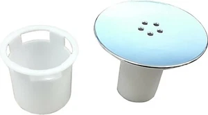 Chrome Shower Waste Drain Cap Tube/Cup Cover Cubicle 90mm / 115mm Plug Drain Rep - Picture 1 of 1