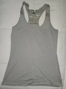 Women's Sound & matter Gray tank top size medium lace back - Picture 1 of 4