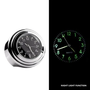 Chrome 7/8"- 1" Motorcycle Waterproof Handlebar Mount Clock Watch Cafe Racer ATV - Picture 1 of 6