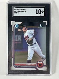 2022 Bowman Draft - Brooks Lee 1st Chrome Prospect #BDC-153 Twins SGC 10 - Picture 1 of 4