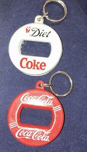 Diet Coke  Coke Keychain Lot Of 2 Bottle opener Round 