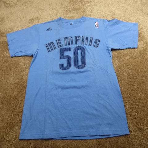 Memphis Grizzlies Shirt Adult Medium Blue NBA Adidas Mens 3.9* Cover