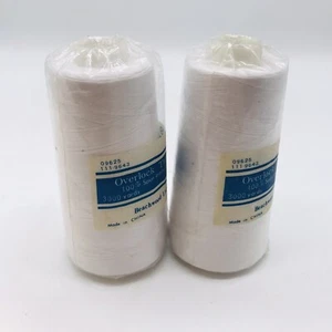 2 Overlock Thread Spools for Overlock/Serger Sewing Machine White 3000 Yard Each - Picture 1 of 5