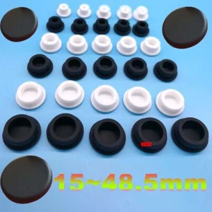 Black Round Silicone Rubber Hole Plugs Blanking End Caps Tube Pipe Insert Bungs - Picture 1 of 24