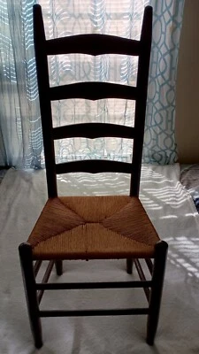 Antique 19th - Early 20th C SHAKER Straight Chair Woven Seat - Image 1 of 4