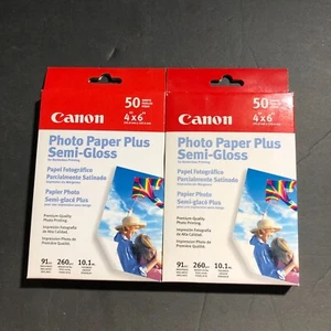 Canon Photo Paper Plus Semi Gloss 50 Sheets 4x6” (Two Pack = 100 Sheets) NEW - Picture 1 of 3