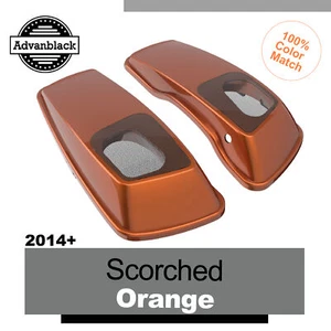 Scorched Orange 6x9" Saddlebag Speaker Lids Audio Cover For Harley Touring 2014+ - Picture 1 of 7
