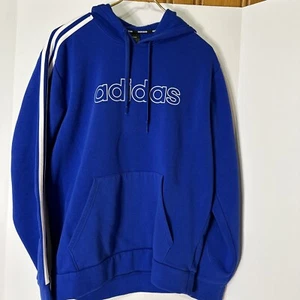 Sudadera con capucha azul Adidas para hombre con mangas a rayas talla mediana - Imagen 1 de 6
