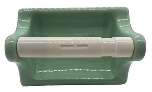 VTG NOS Jadeite Green Ceramic Toilet Paper Holder Bathroom Tile In Mount MCM - Picture 1 of 7