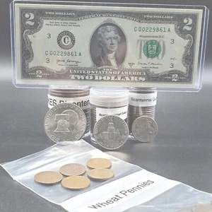 Bicentennial Coin Set 1776•1976 IKE Half Dollar Quarter Wheat Pennies - Picture 1 of 6