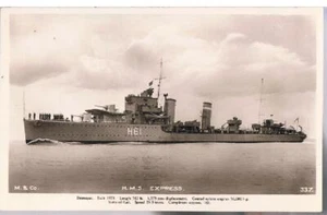 MILLS & CO POSTCARD HMS EXPRESS C1938 - E Class Destroyer - Picture 1 of 2