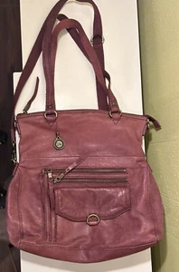The Sak Leather Venata Foldover Red Tote Bag Purse Crossbody - Picture 1 of 17